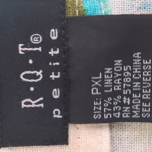 R.Q.T. Floral Button-Up, Linen Blend, 3/4 Sleeves Blazer/Jacket PXL - Picture 9 of 12